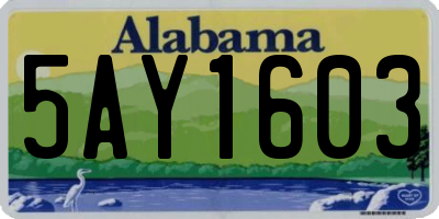 AL license plate 5AY1603