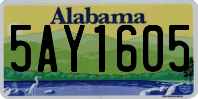 AL license plate 5AY1605