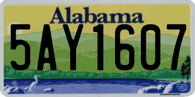 AL license plate 5AY1607