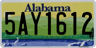 AL license plate 5AY1612
