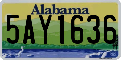 AL license plate 5AY1636