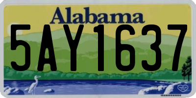 AL license plate 5AY1637