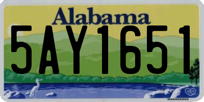 AL license plate 5AY1651