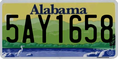 AL license plate 5AY1658