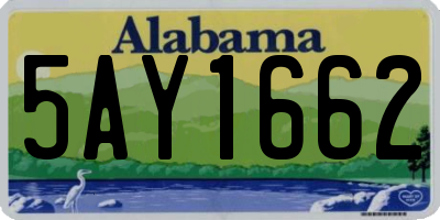 AL license plate 5AY1662