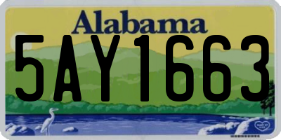 AL license plate 5AY1663