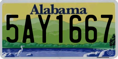 AL license plate 5AY1667