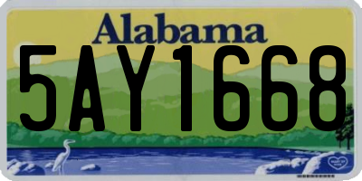 AL license plate 5AY1668