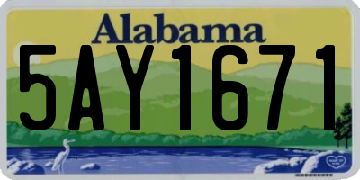 AL license plate 5AY1671