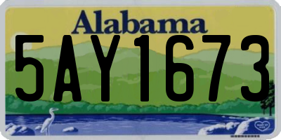 AL license plate 5AY1673