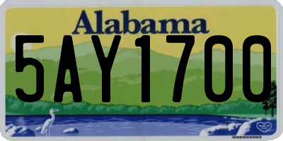 AL license plate 5AY1700
