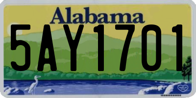 AL license plate 5AY1701