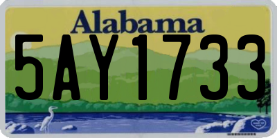 AL license plate 5AY1733