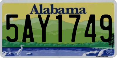 AL license plate 5AY1749
