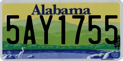AL license plate 5AY1755