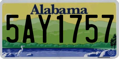 AL license plate 5AY1757