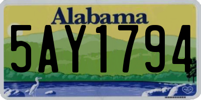 AL license plate 5AY1794
