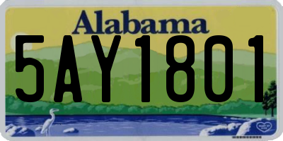 AL license plate 5AY1801