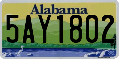 AL license plate 5AY1802