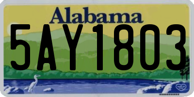 AL license plate 5AY1803