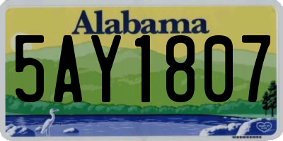 AL license plate 5AY1807