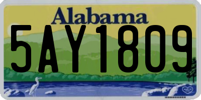 AL license plate 5AY1809