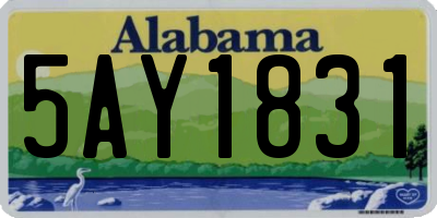 AL license plate 5AY1831