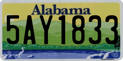 AL license plate 5AY1833