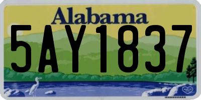 AL license plate 5AY1837