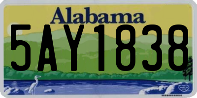 AL license plate 5AY1838