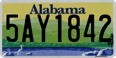 AL license plate 5AY1842