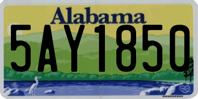 AL license plate 5AY1850