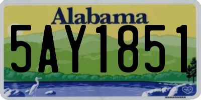 AL license plate 5AY1851