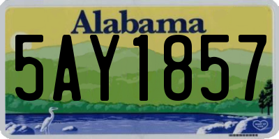 AL license plate 5AY1857