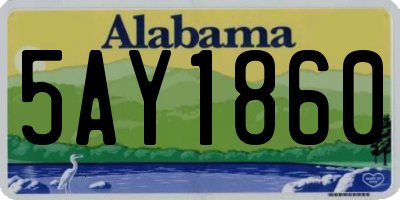 AL license plate 5AY1860