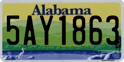 AL license plate 5AY1863
