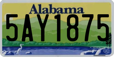 AL license plate 5AY1875