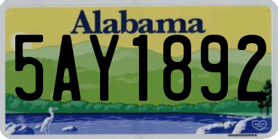 AL license plate 5AY1892