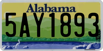 AL license plate 5AY1893