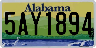 AL license plate 5AY1894
