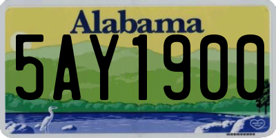 AL license plate 5AY1900