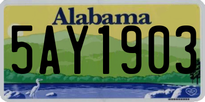 AL license plate 5AY1903