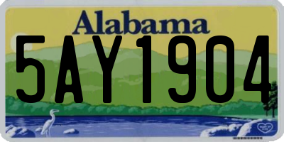 AL license plate 5AY1904