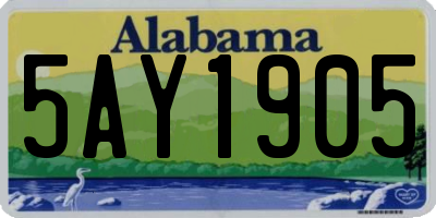 AL license plate 5AY1905
