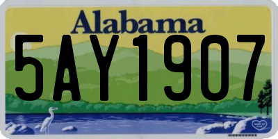 AL license plate 5AY1907