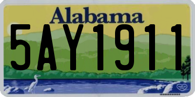 AL license plate 5AY1911