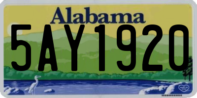 AL license plate 5AY1920