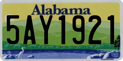 AL license plate 5AY1921