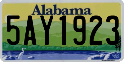 AL license plate 5AY1923