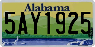 AL license plate 5AY1925